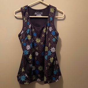 Women’s Tek Gear Sleeveless Black Patterned Athletic Size XL Tank Top